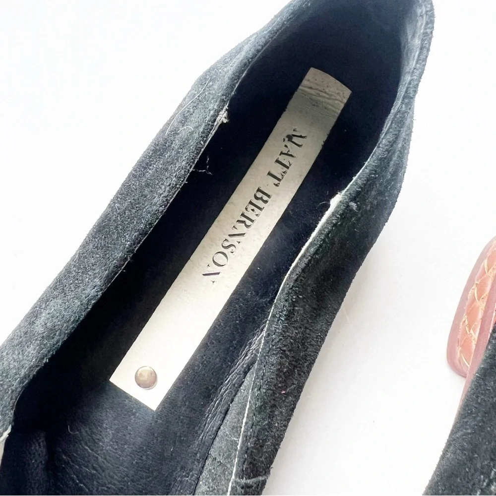 Matt Bernson Suede Leather Loafers Flats Slip On Shoes Tassels Black